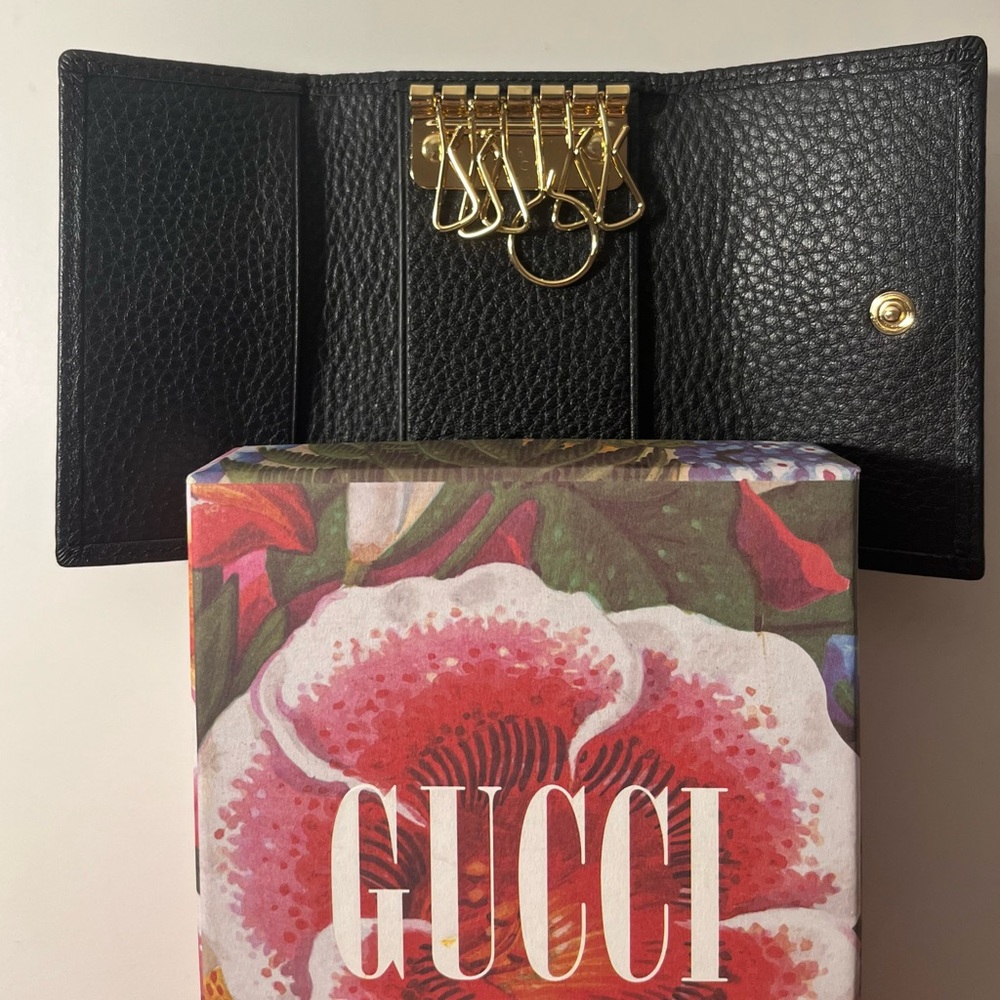 Gucci GG Logo Marmont Leather Key Case Holder Wallet - Picture 13 of 14